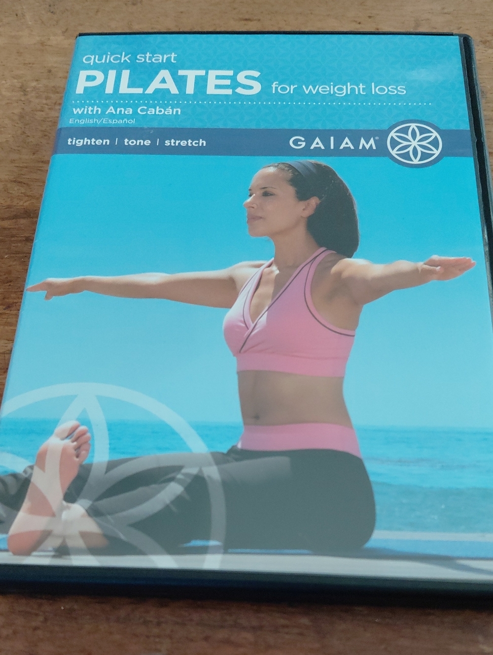 GAIAM Pilates DVD with Pink & Blue Cover